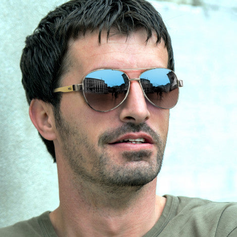 Aviator Mirror Lens Sunglasses - Bamboo - 120338-3