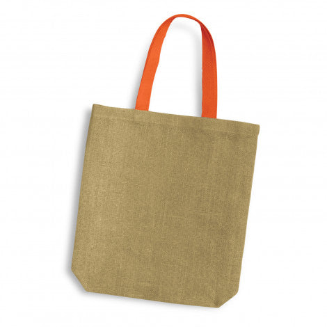 Thera Jute Tote Bag - Coloured Handles - 120518-2