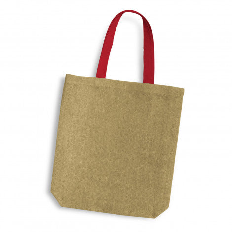 Thera Jute Tote Bag - Coloured Handles - 120518-4