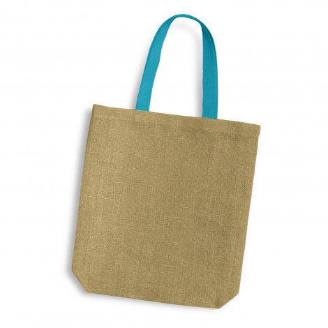 Thera Jute Tote Bag - Coloured Handles - 120518-7