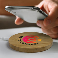 Vita Bamboo Wireless Charger - Round - 120613-2