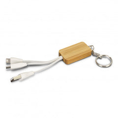 Bamboo Charging Cable Key Ring - Rectangle - 121410-3