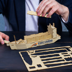 BRANDCRAFT Cargo Ship Wooden Model - 124038-2