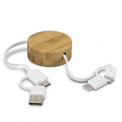 Bamboo Retractable Charging Cable - 124859-1