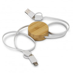 Bamboo Retractable Charging Cable - 124859-2