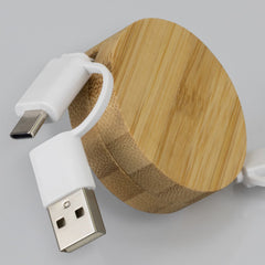 Bamboo Retractable Charging Cable - 124859-3