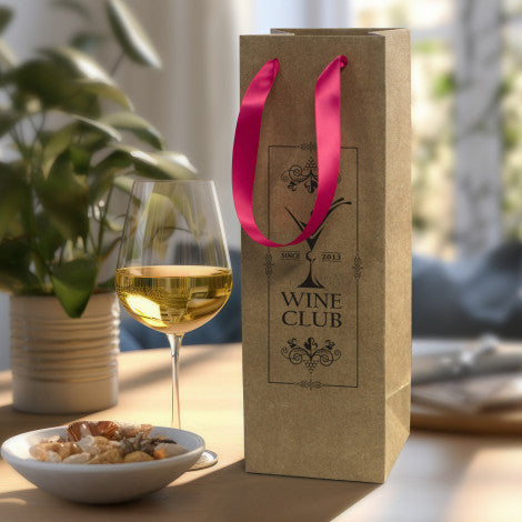 Champagne Ribbon Handle Paper Bag - 125055-2