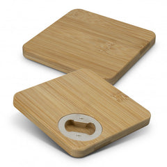 Bamboo Bottle Opener Coaster Set of 2 - Square - 125551-3