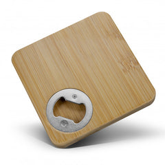 Bamboo Bottle Opener Coaster - Square - 125939-1